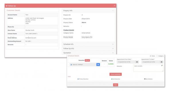 Service Management Enquery Enquiry Management - Sales2Service